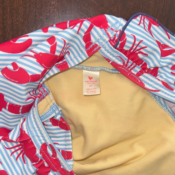 Pink Chicken Red Lobster One Piece Swimsuit - Picture 2 of 5